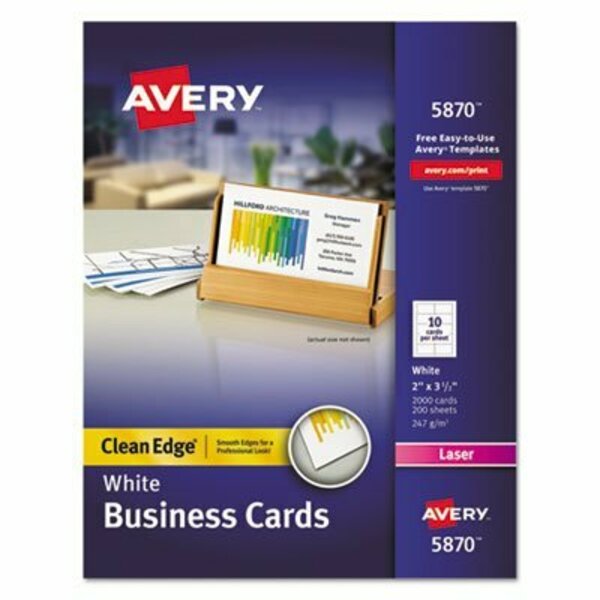 Avery Dennison CARD, LSR BUS 2000BX, WHT 5870